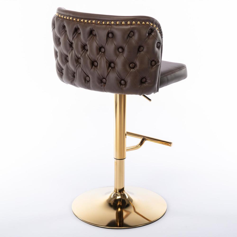 Set of 2 Modern Shape Design The Whole Back Tufted PU Upholstered Bar Stools