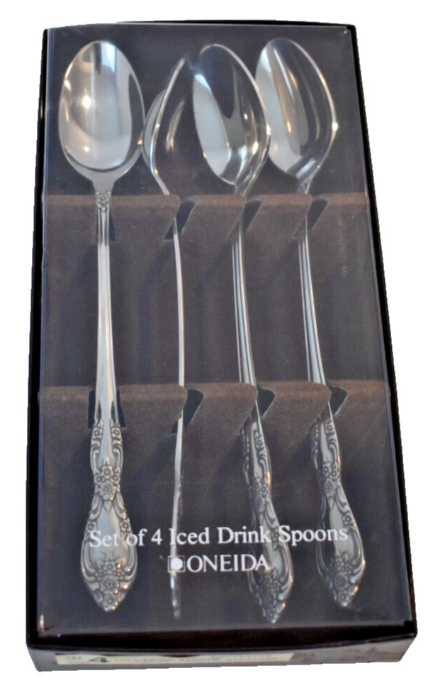 Oneida Galveston Distinction HH Stainless Flatware Set of 4 Tall Drink  Spoons