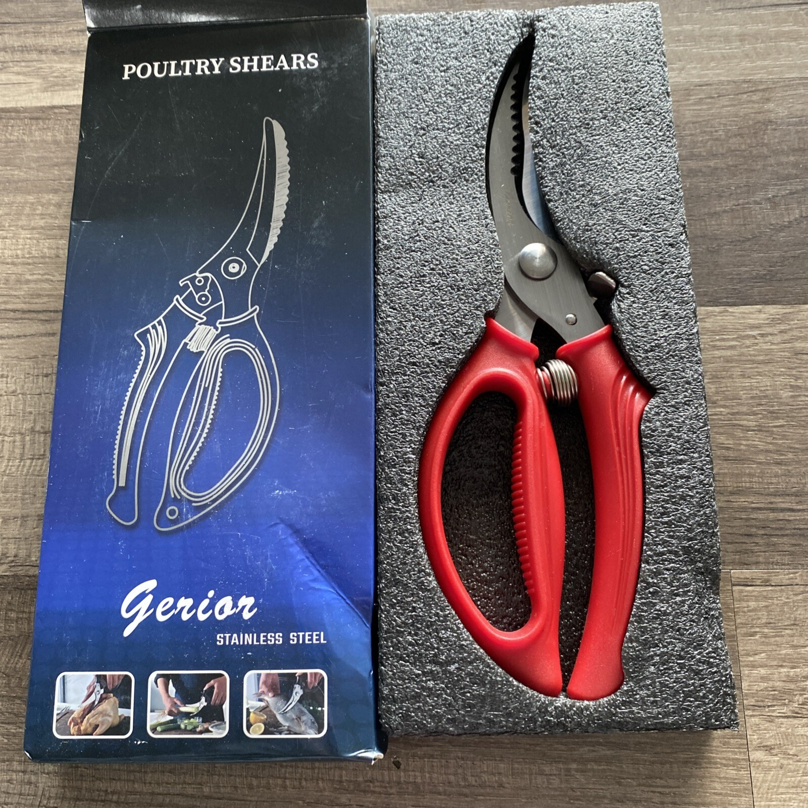 Gerior Stainless Steel Poultry Shears High Quality Spring Loaded /az