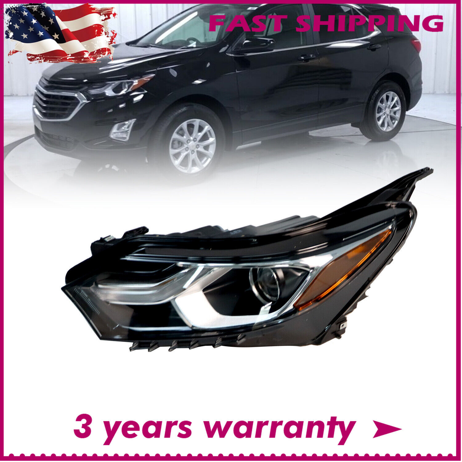 For 2018-2021 Chevy Equinox Driver Side FULL HID/Xenon Headlight w/ LED DRL