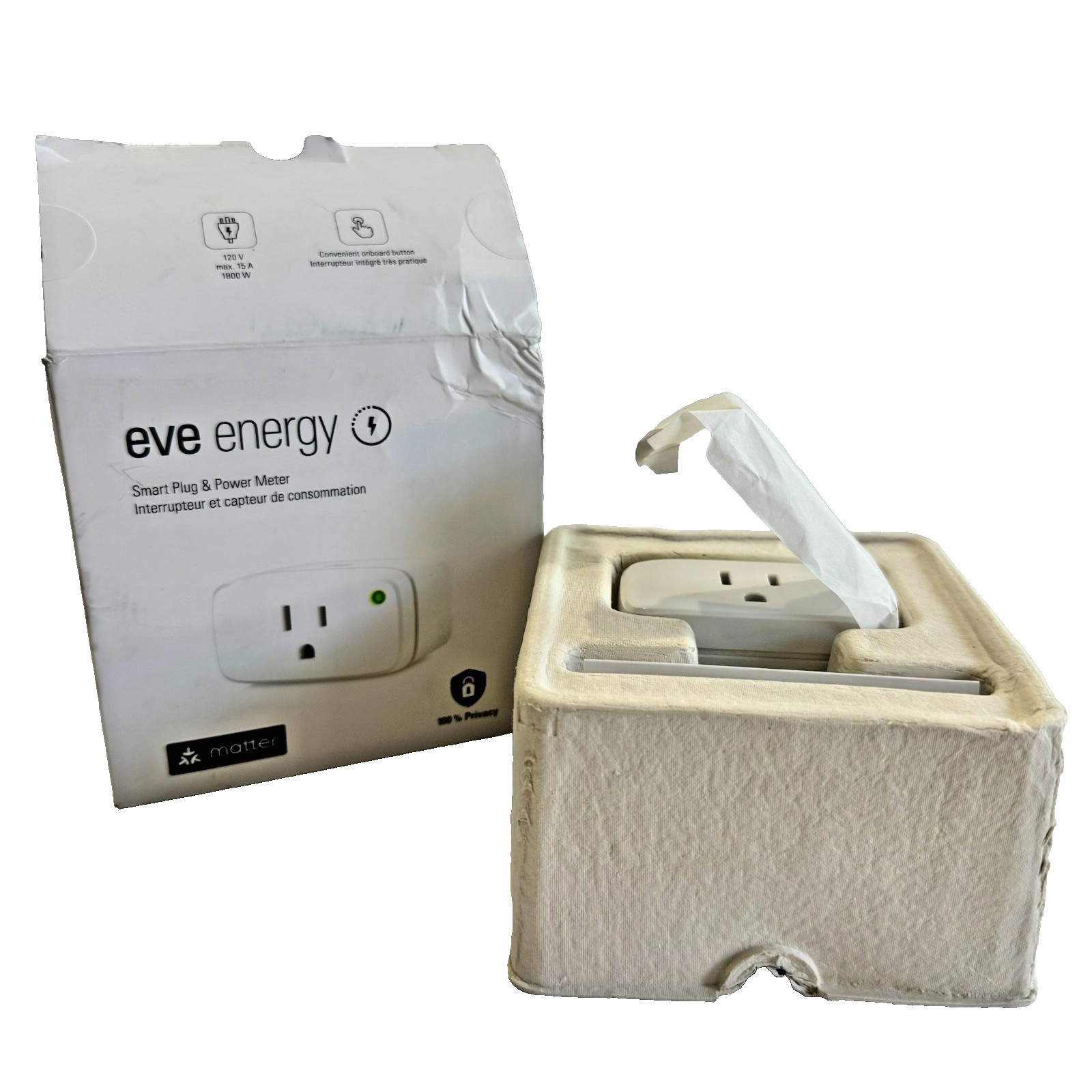 Eve Energy Smart Plug & Power Meter App and Voice Control Bluetooth 120V