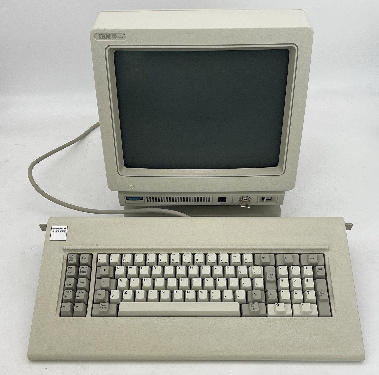 Vintage IBM 3476 InfoWindow Terminal Workstation w/ IBM Model F Keyboard 5642852