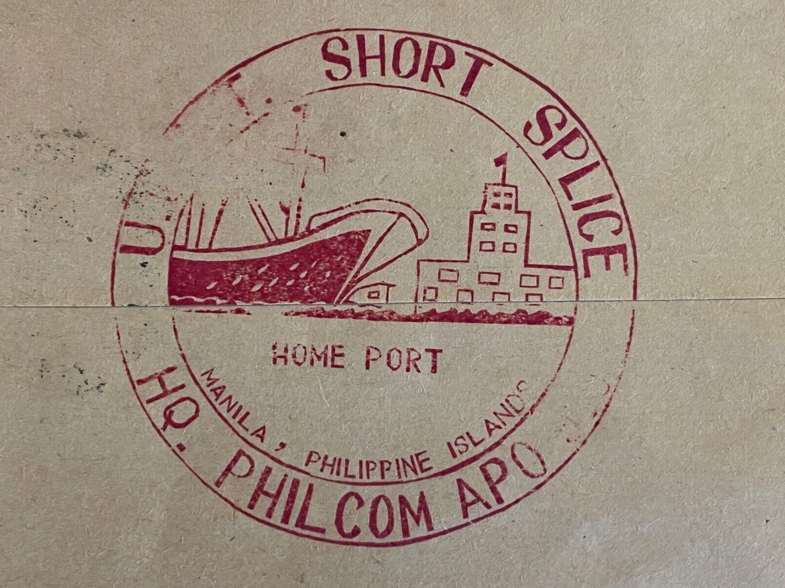 1949 ADDRESSED ENVELOPE WITH USAT SHORT SPLICE MANILA PHILIPPINES STAMP EMPTY
