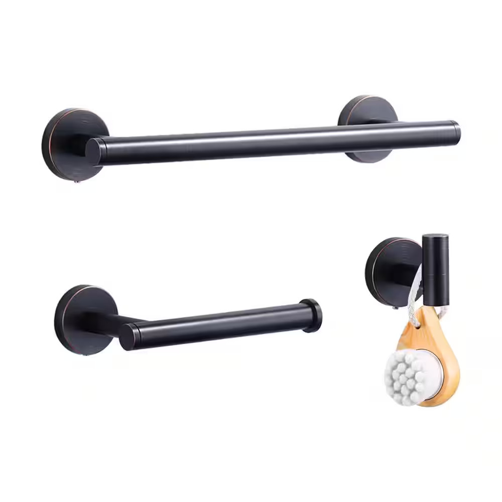 3-Piece Bath Hardware Set with Mounting Hardware in Oil Rubbed Bronze