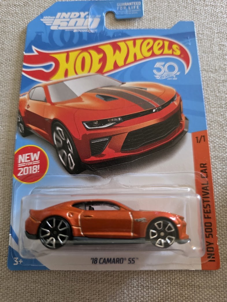 BRAND NEW HOT WHEELS 2018 INDY 500 FESTIVAL CAR '18 CAMARO SS ORANGE- 1:64