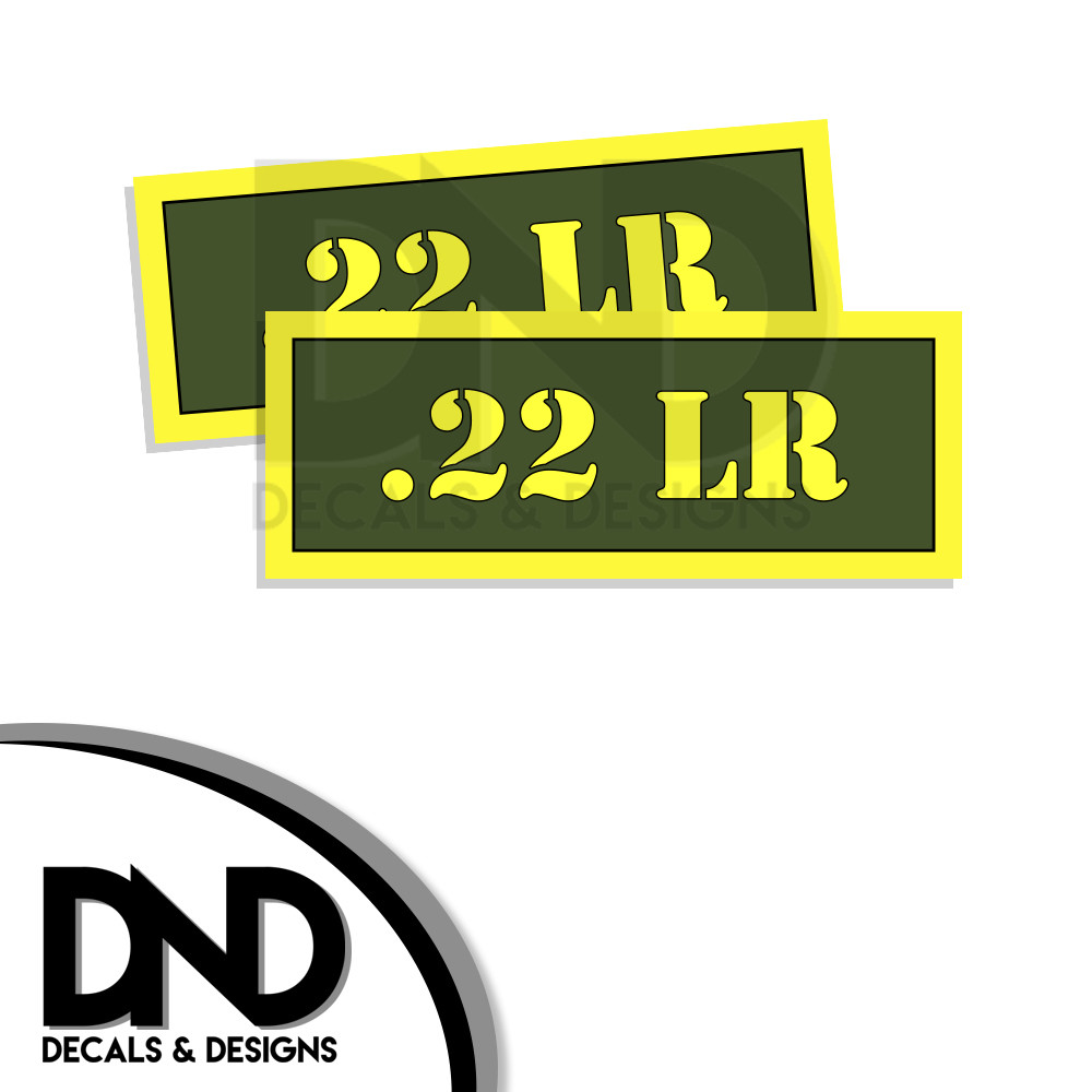 .22 LR Ammo Can Decal Gun Ammunition Box Firearm Gloss Sticker AG - 2 Pack