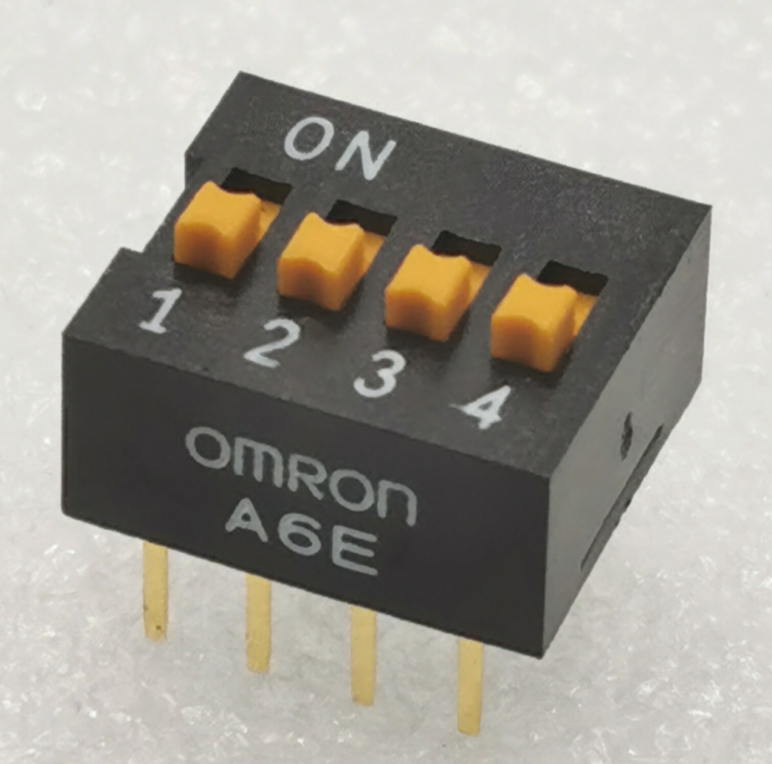 A6E-4104 Omron DIP Switch 4 Way 4 Poles 11.72" Raised Actuation
