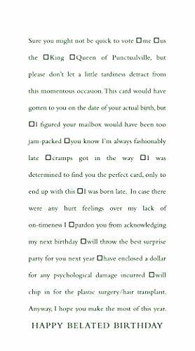 Quiplip HappyBelatedBirthday GreetingCards