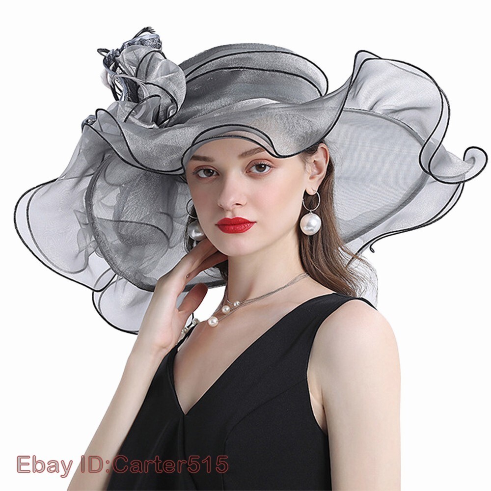 Gray Cocktail Hat Tea Party Church Fedoras Bridal Kentucky Dress Organza Hats