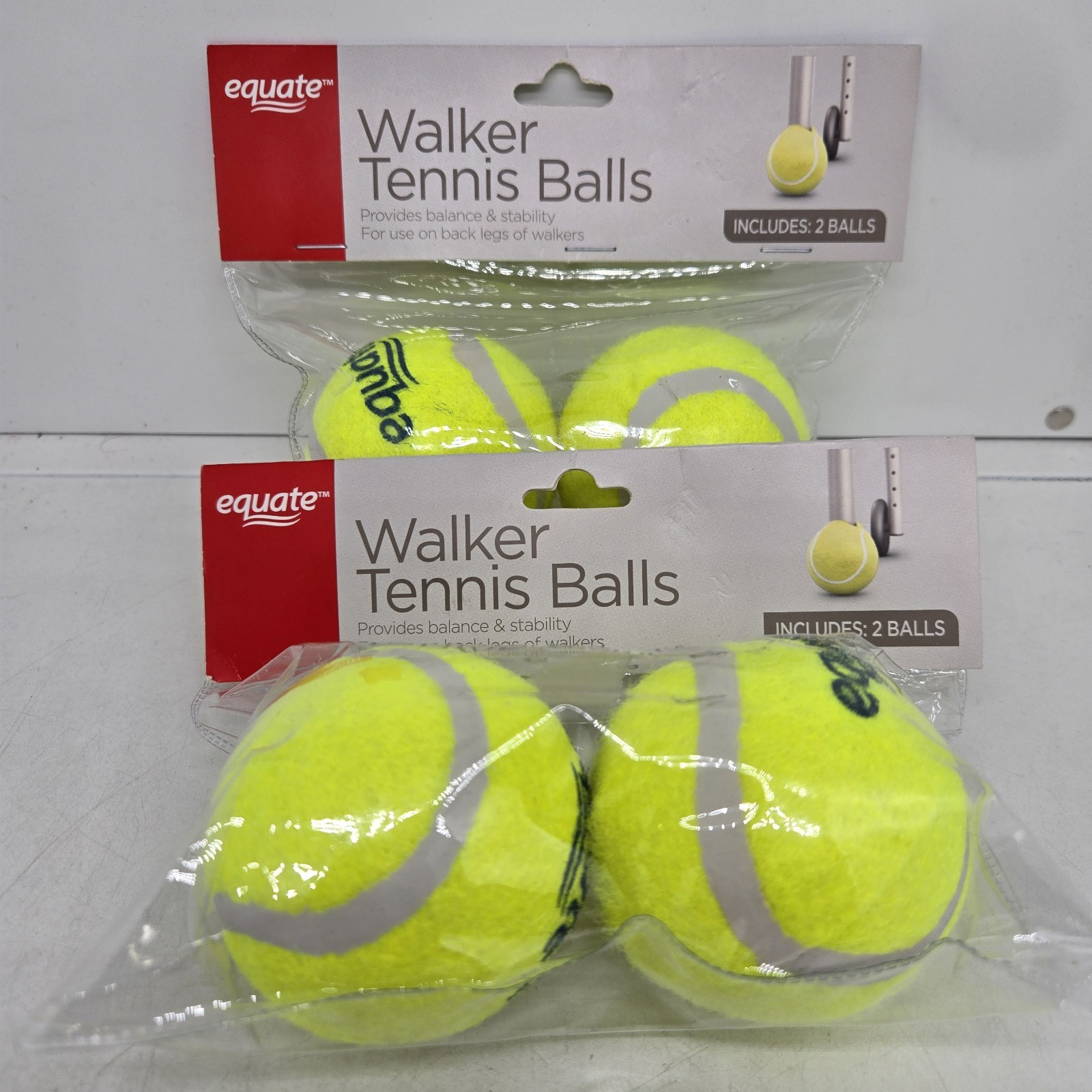 4 Walker Tennis Balls - Yellow (2 Pairs) - New