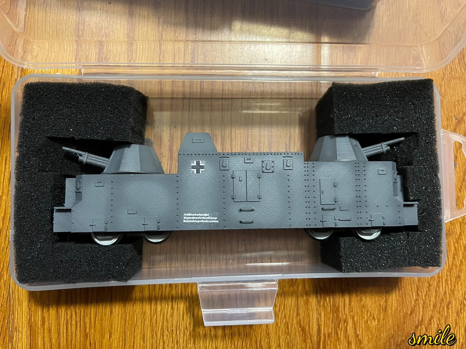 HO 1/87 German Armored Train Support Vehicle Front and Rear Two 105mm Gun Turret