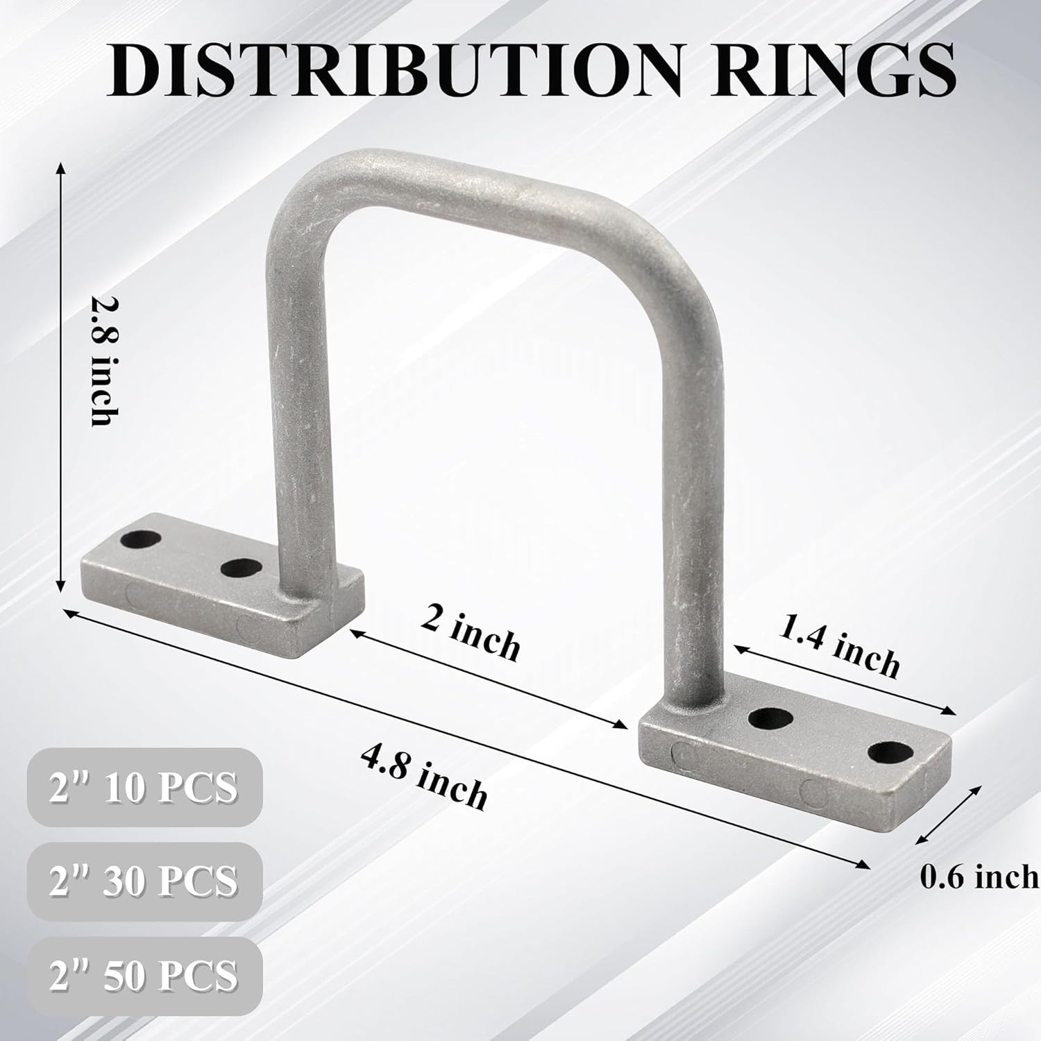 30 Pcs Cable Management D Ring - 2 Inch D Ring Aluminum Cable Distribution Ring
