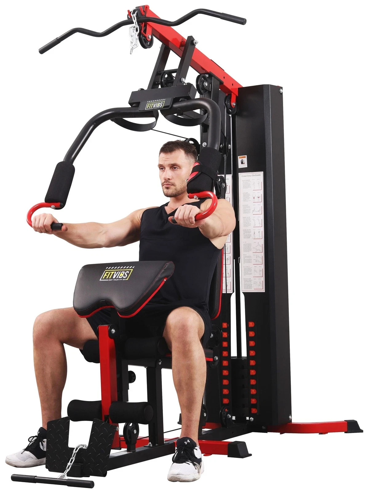 LX750 Multifunctional Full Home Gym System Workout Station with 122.5 Lbs Wei
