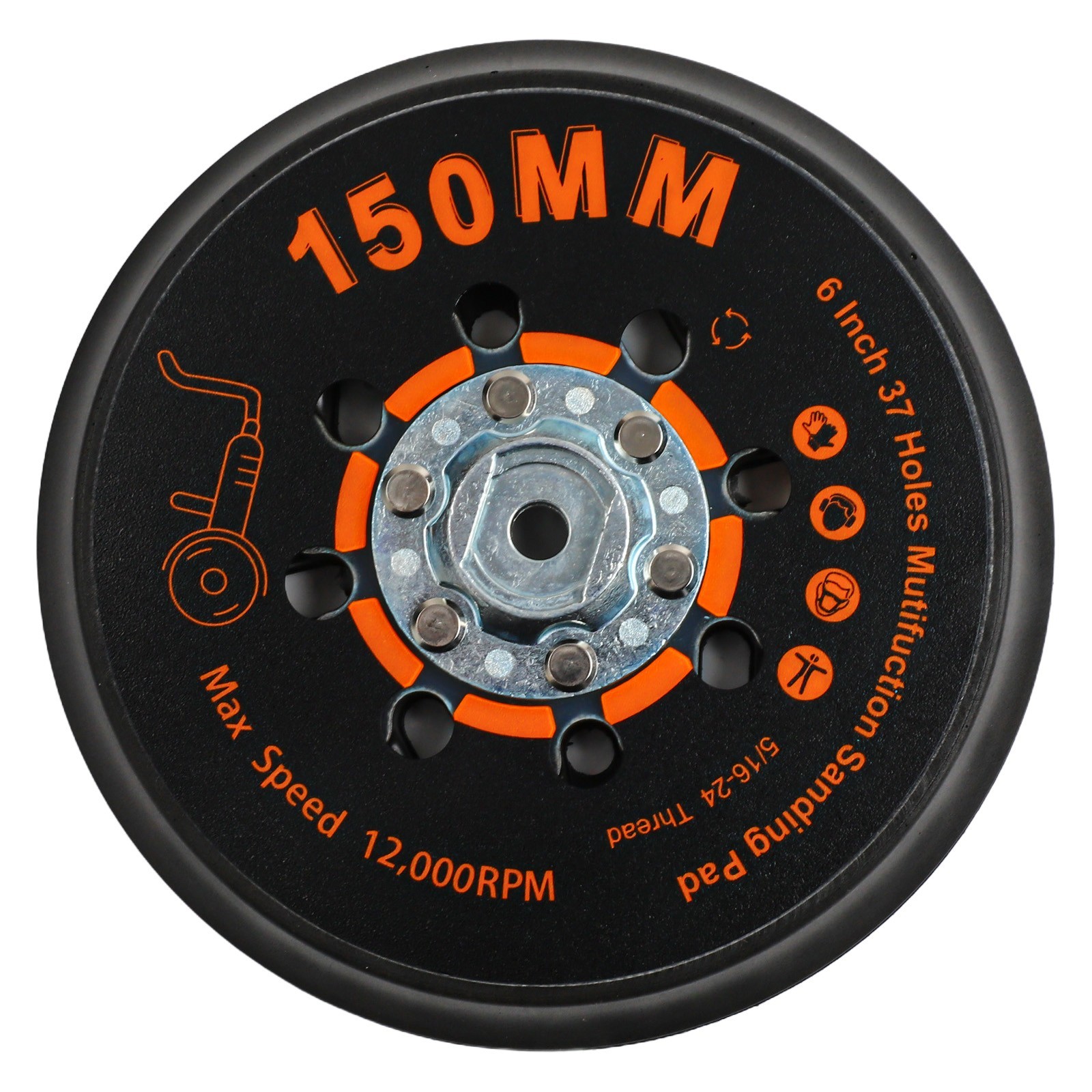 150mm Sanding Disc Backing Pad with 37 Holes for Various Finishing Applications