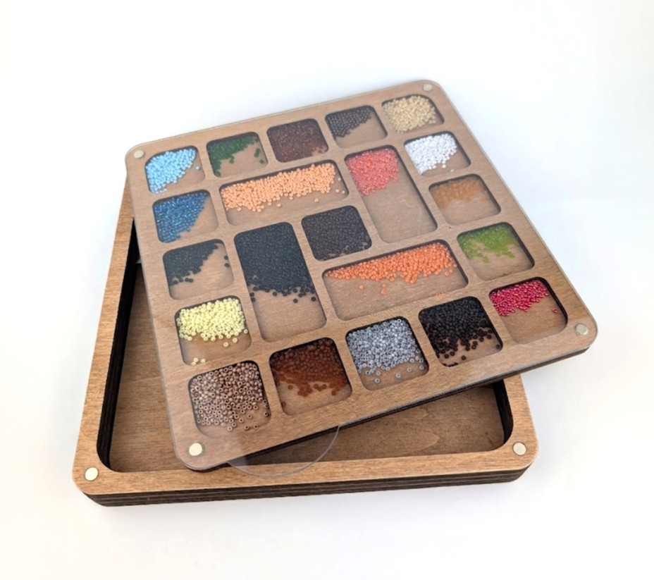 Beads Storage Box Big, Bead Organizer Tray 8*8in