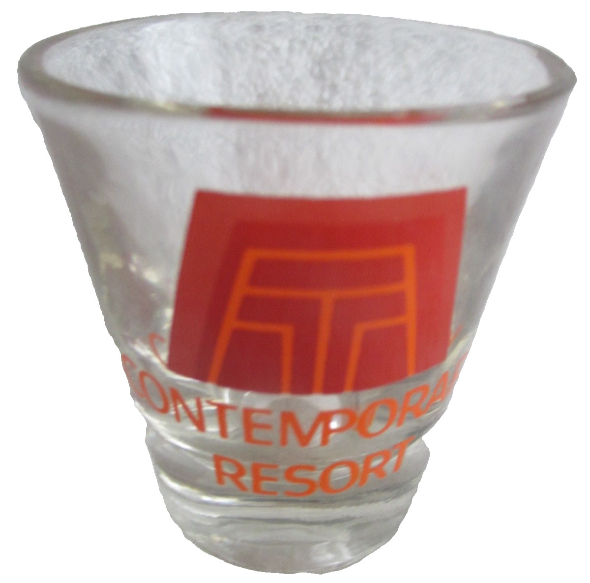 Disney World Contemporary Resort Heavy Base Whiskey Shot Glass 2.25"H New No Tag
