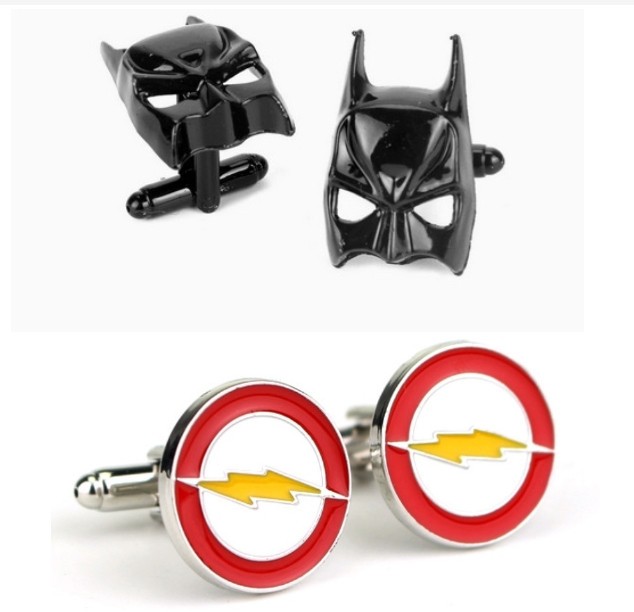 Hot Superhero Batman / The Flash Men's Cufflinks Wedding Groom Shirt Suit Toys
