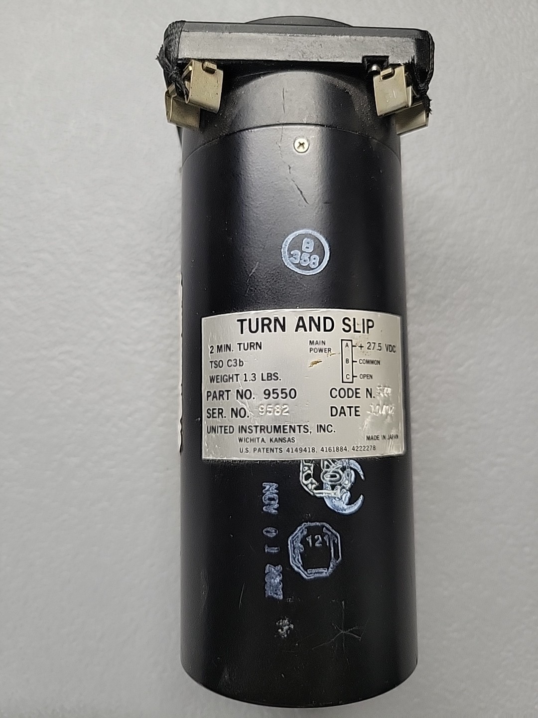 United Instruments Turn and Slip Indicator 9550