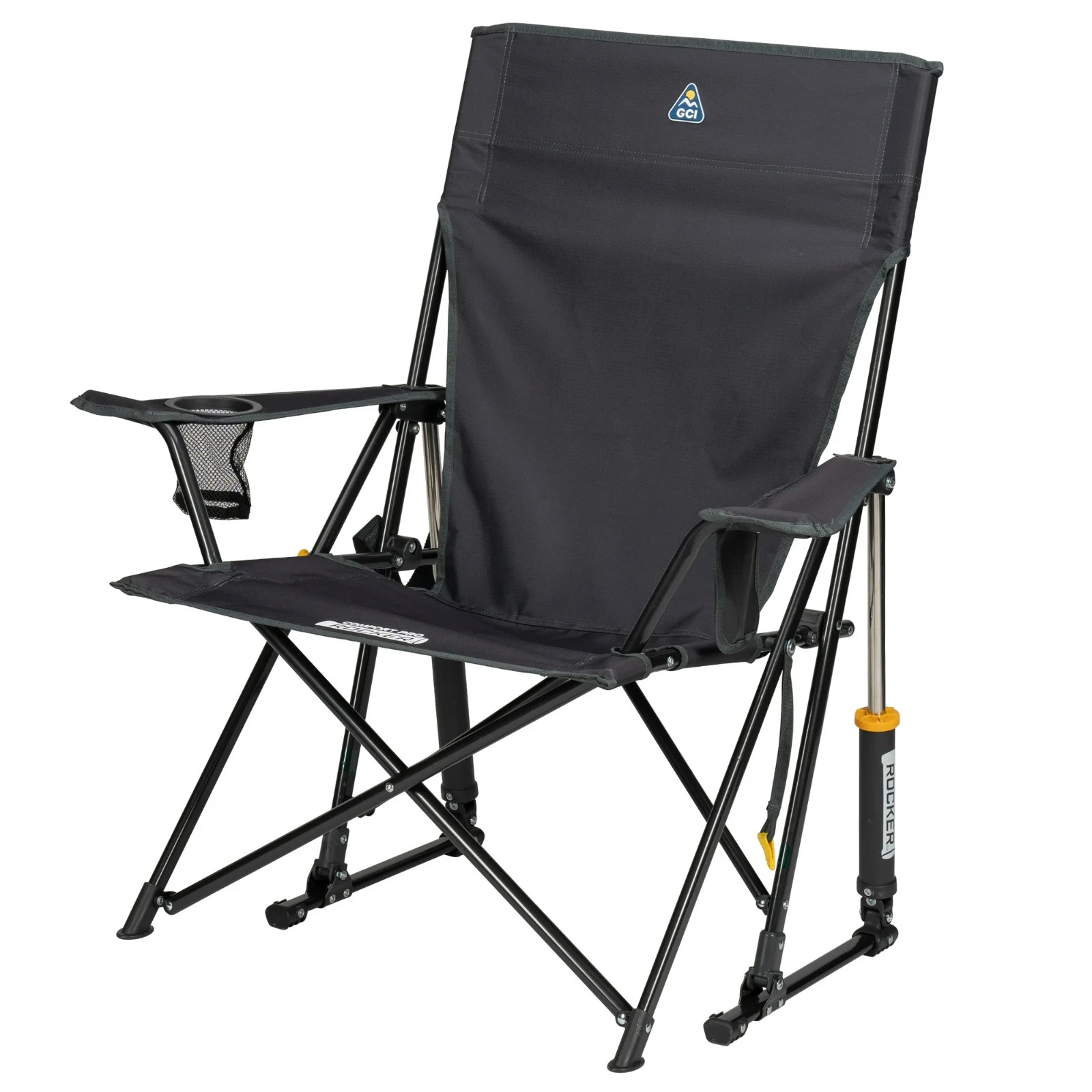 GCI Outdoor Comfort Pro Rocker Foldable Rocking Camp Chair with Solid Backrest