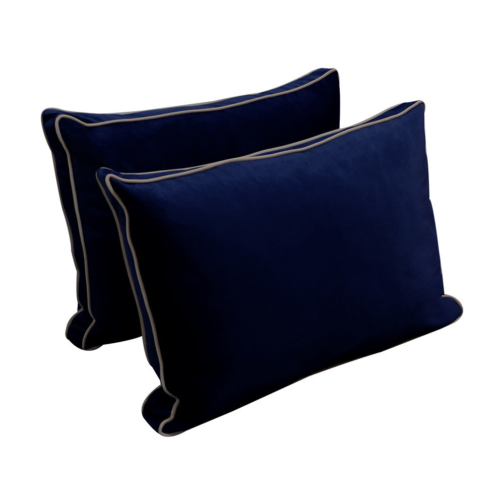 STYLE V1 Full Velvet ContrastPipe Indoor Daybed Bolster Pillow |COVER ONLY|AD373