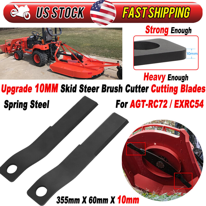 Upgrade 10MM Skid Steer Brush Cutter Cutting Blades For Use with AGT-RC72/EXRC54