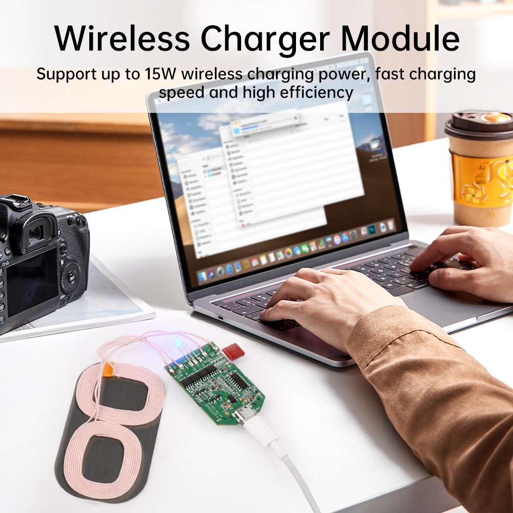 2PCS Dual Coil 15W Wireless Charger Transmitter Module Fast Charging Board DIY
