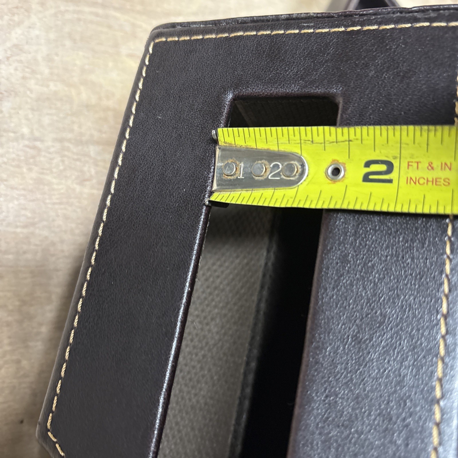 Brown Leather-like Electronics Charging Station Tabletop Valet