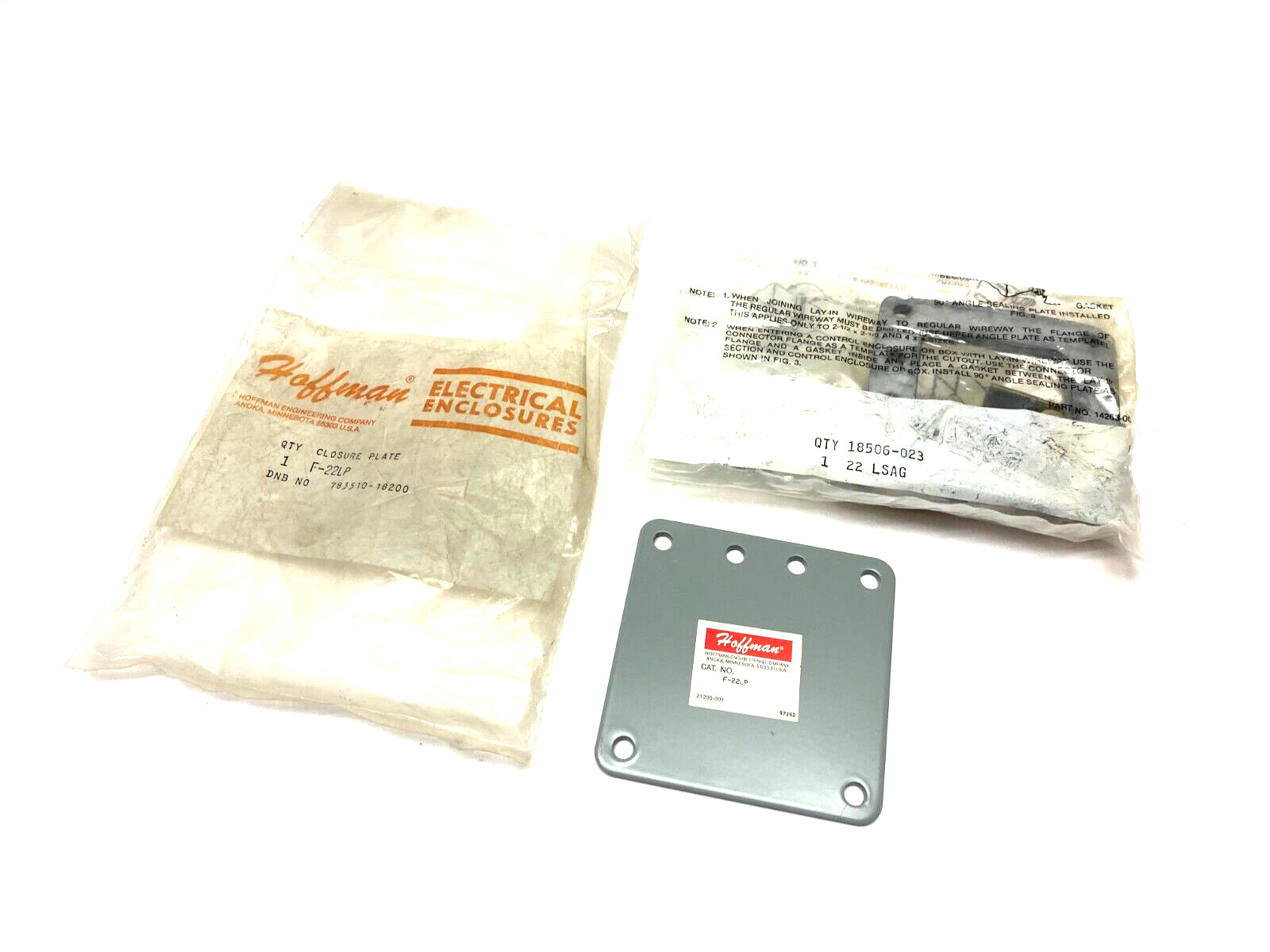 Hoffman F22LP nVent Lay-In Closure Plate, 2.50 x 2.50", Gray Steel