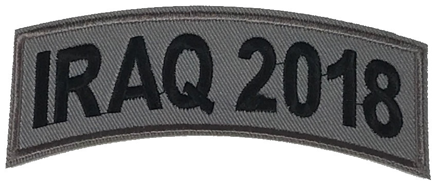 IRAQ 2018 TAB DESERT ACU TAN ROCKER PATCH - Veteran Owned Business.