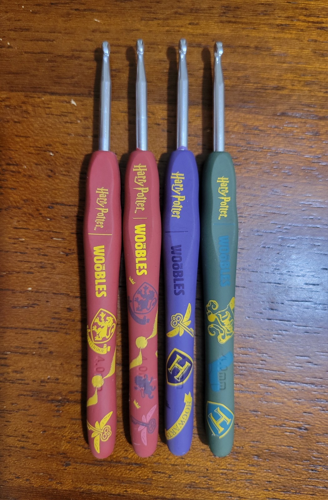 WOOBLES ~ 4 Crochet Hooks ~ Harry Potter, Gryffindor, Albus Dumbledore & Dobby