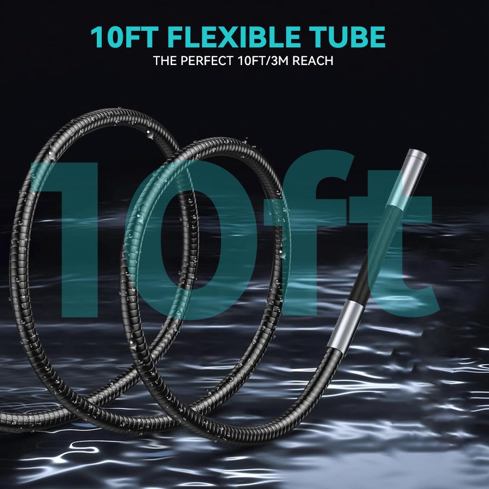 10FT🔥 Endoscope 2-Way 360° Inspection Camera Articulating Borescope Semi Rigid