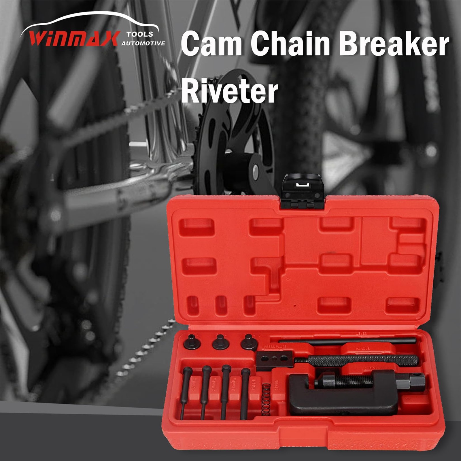 Chain Breaker Tool Kit, 13pc Motorcycle and Riveting Repair...