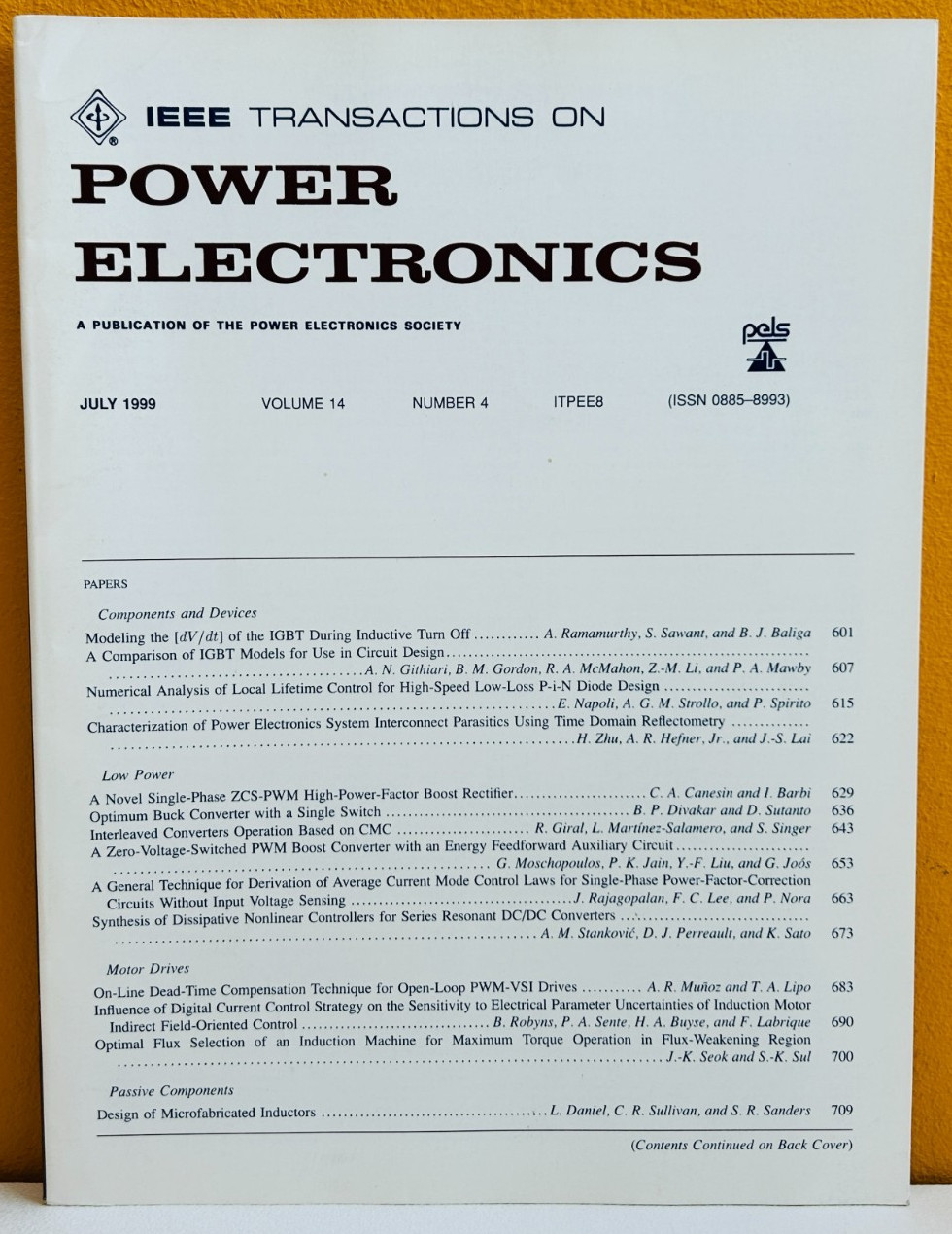 IEEE Transactions on Power Electronics (ISSN 0885-8993) 1999 Volume 14 Number 4.