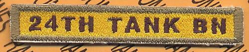 US ARMY 24TH TANK BN ARMOR TANKER CAV ACR tab patch