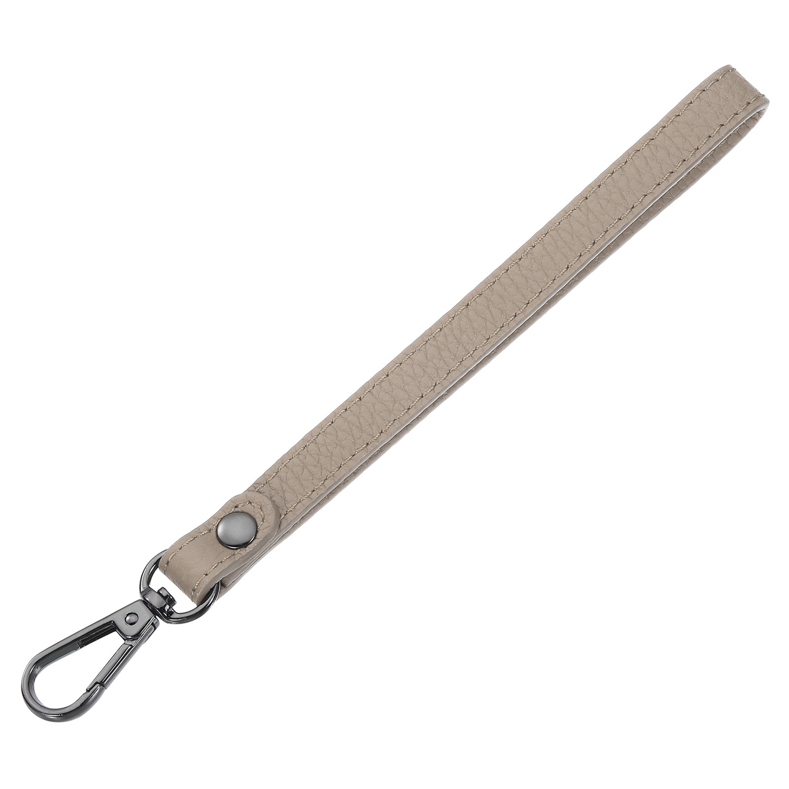 Leather Wristlet Strap for Purse, Clutch, Wallet(Gray Leather, Black Clasp)