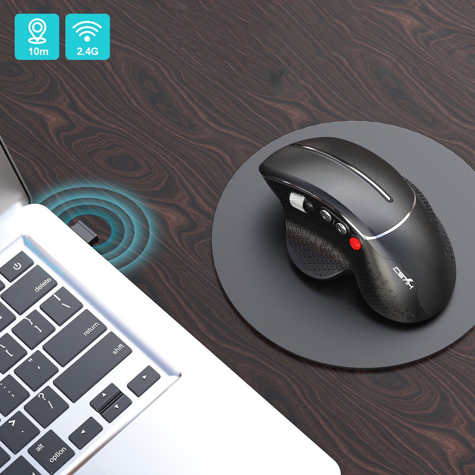 Wireless Vertical Mouse 2.4G Ergonomic Vertical Gaming Mouse 6-Button Desig EBSE