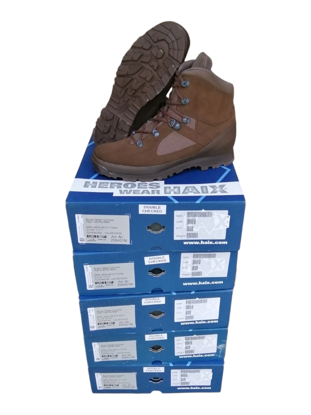 5x Job Lot NEW British Army Haix Combat Boots Desert Suede Expedition Hiking 12M