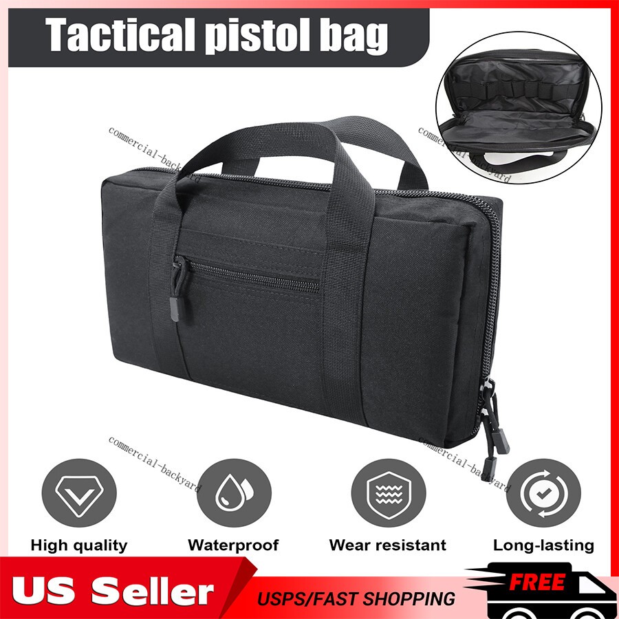Nylon Tactical Pistol Case Range Bag Carry Case Handgun Magazine Pouch Storage