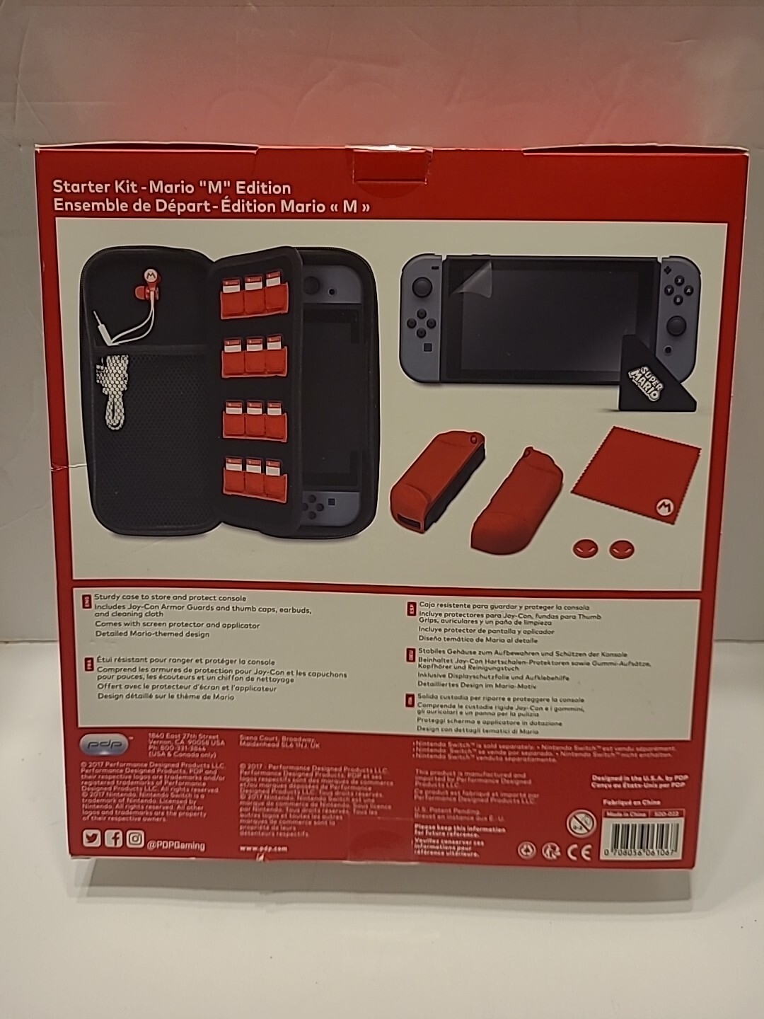 PDP Official Mario M Edition Starter Kit for Nintendo Switch - Open Box