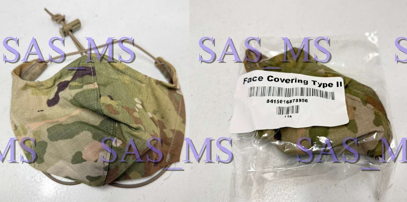 LOT OF 2  US Military OCP Multicam Fabric Face Covering Mask Type 2 NEW IN BAG