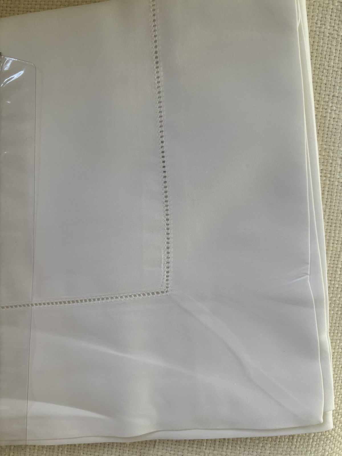 NIP 600tc White Hemstitched King Sham Made in Italy