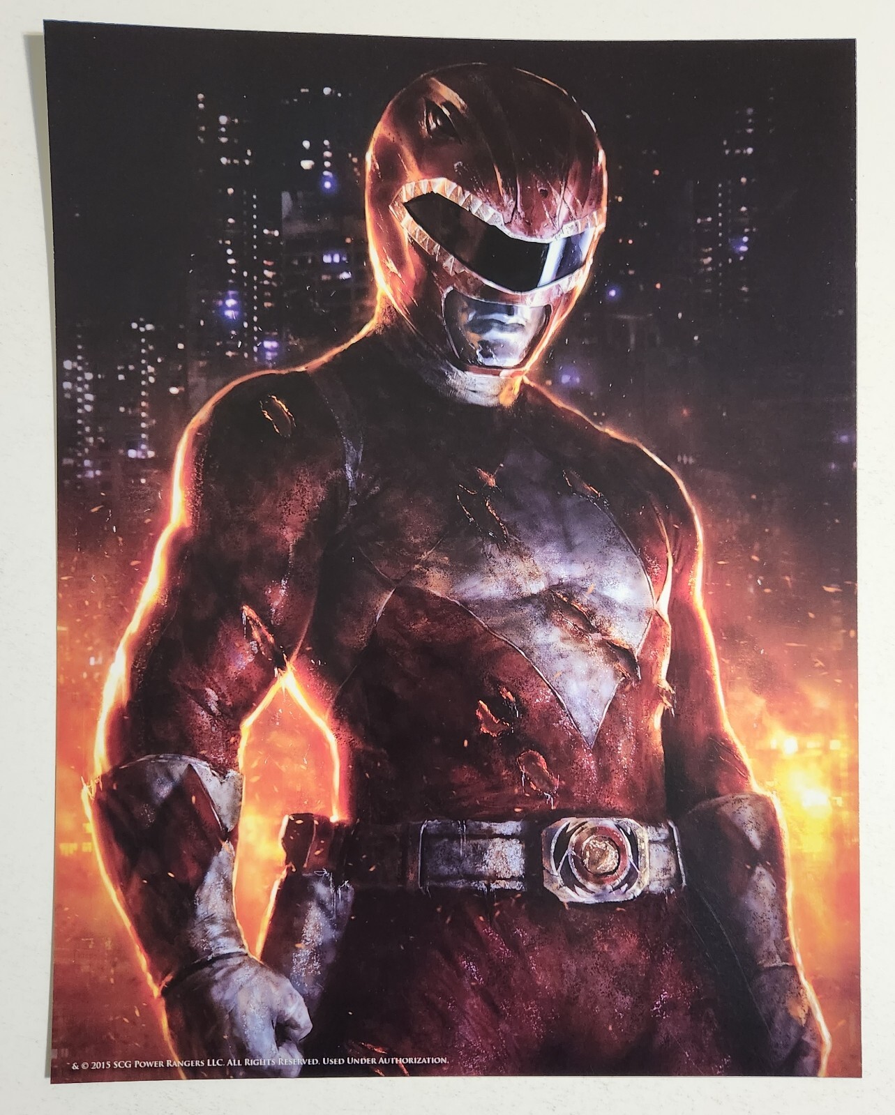 MMPR Red Ranger 8"x10" Promo Cardstock Art Print (2015, Dark Ink) Power Rangers