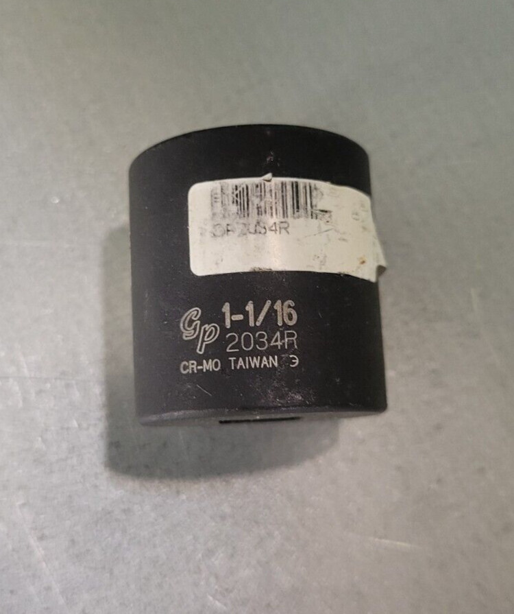 Grey Pneumatic *2034R 1/2" Drive x 1-1/16" Standard Impact Socket, 6 Point