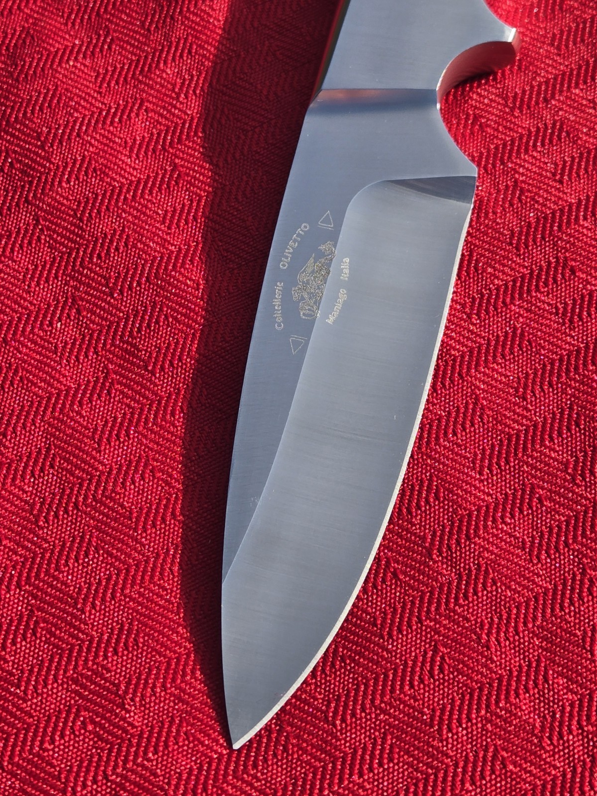 COLTELLO OLIVETTO Hunting Fixed Blade Hunter Knife Handle Italy UNUSED COND EXC