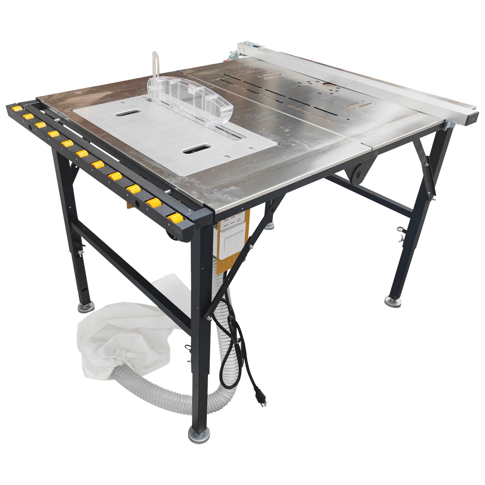 110V Sub Saw Table Wood Cutting Machine Telescopic Saw Table Dust Collector 4"8"