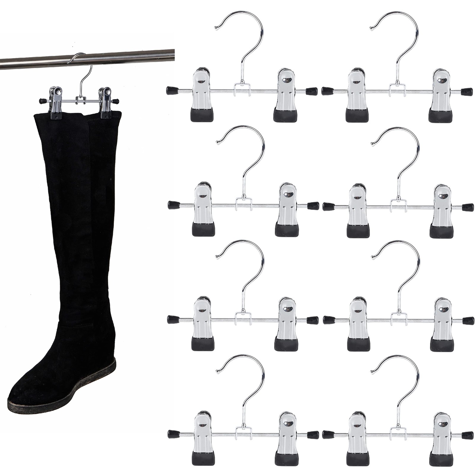 20 Pack 6" Metal Boots Hangers with 2 Adjustable Clips, Portable Multifunctio...