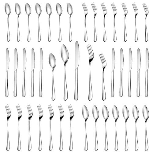 30 Pcsware Set Service for 6,Premium Stainless Steel Round-30 Piece Silver