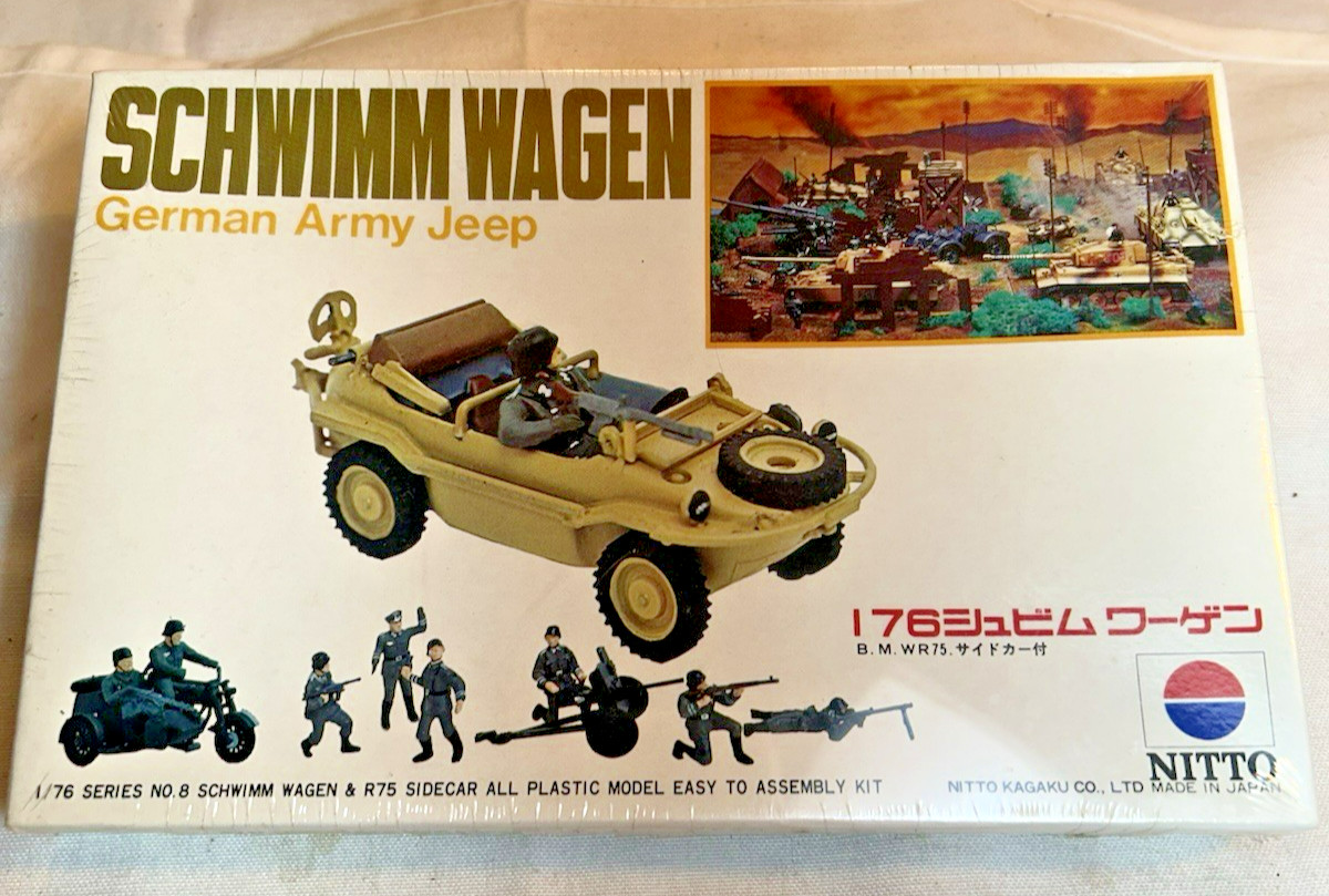 Nitto Model Kit German Army Jeep Schwimm Wagen 1/76 Sealed 448-250