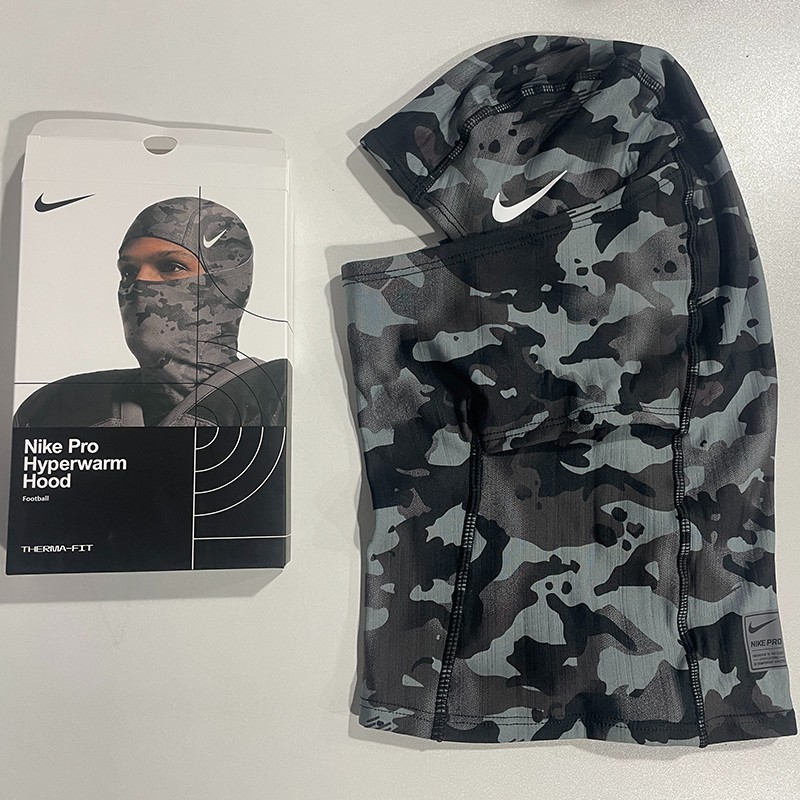 Nike Pro HyperWarm Hood Ski Mask Balaclava Gray Camo - Free Shipping