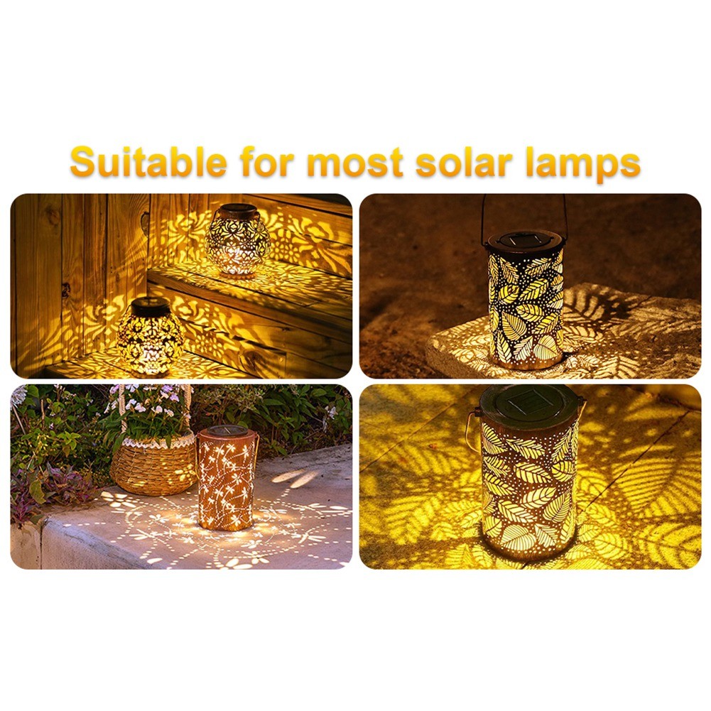 2Pcs Solar Light Replacement Top LED Solar Panel Lid for Outdoor Hanging9935